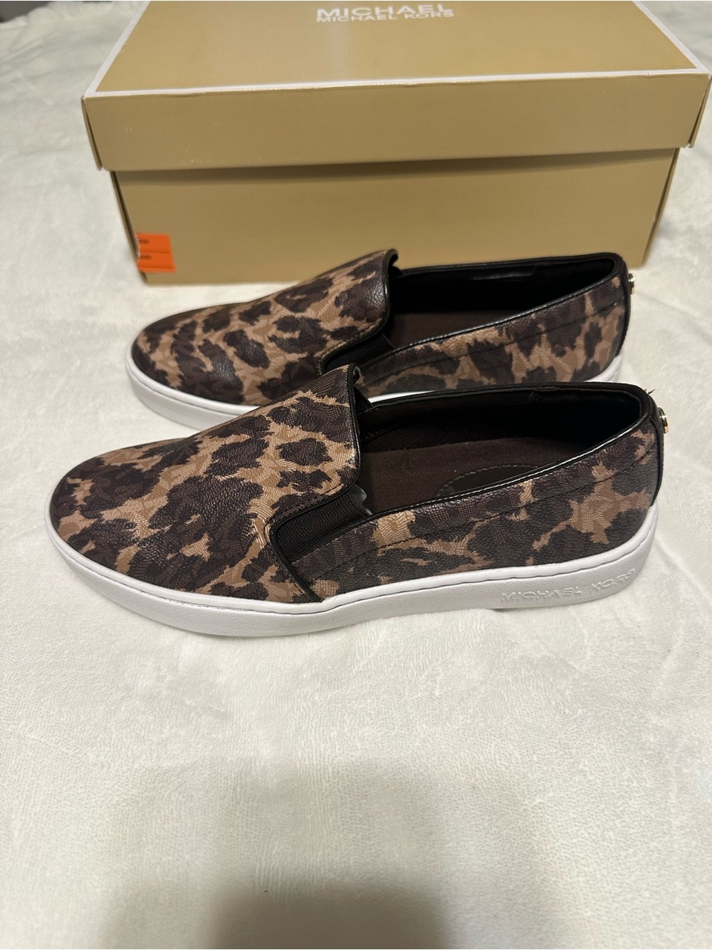 Michael Kors Brown Leopard-Print Slip-On Sneakers